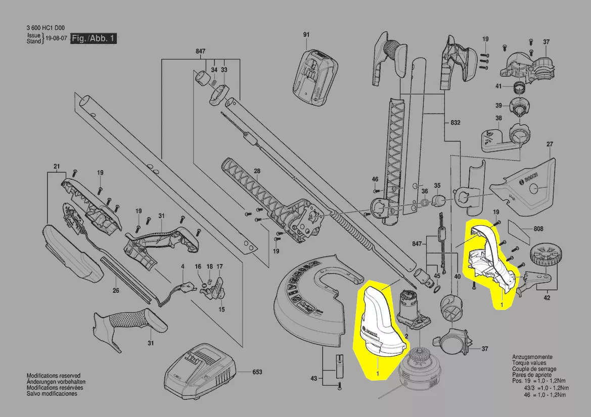 carter moteur UniversalGrasscut 18 / 18-26 / 18-260 Bosch